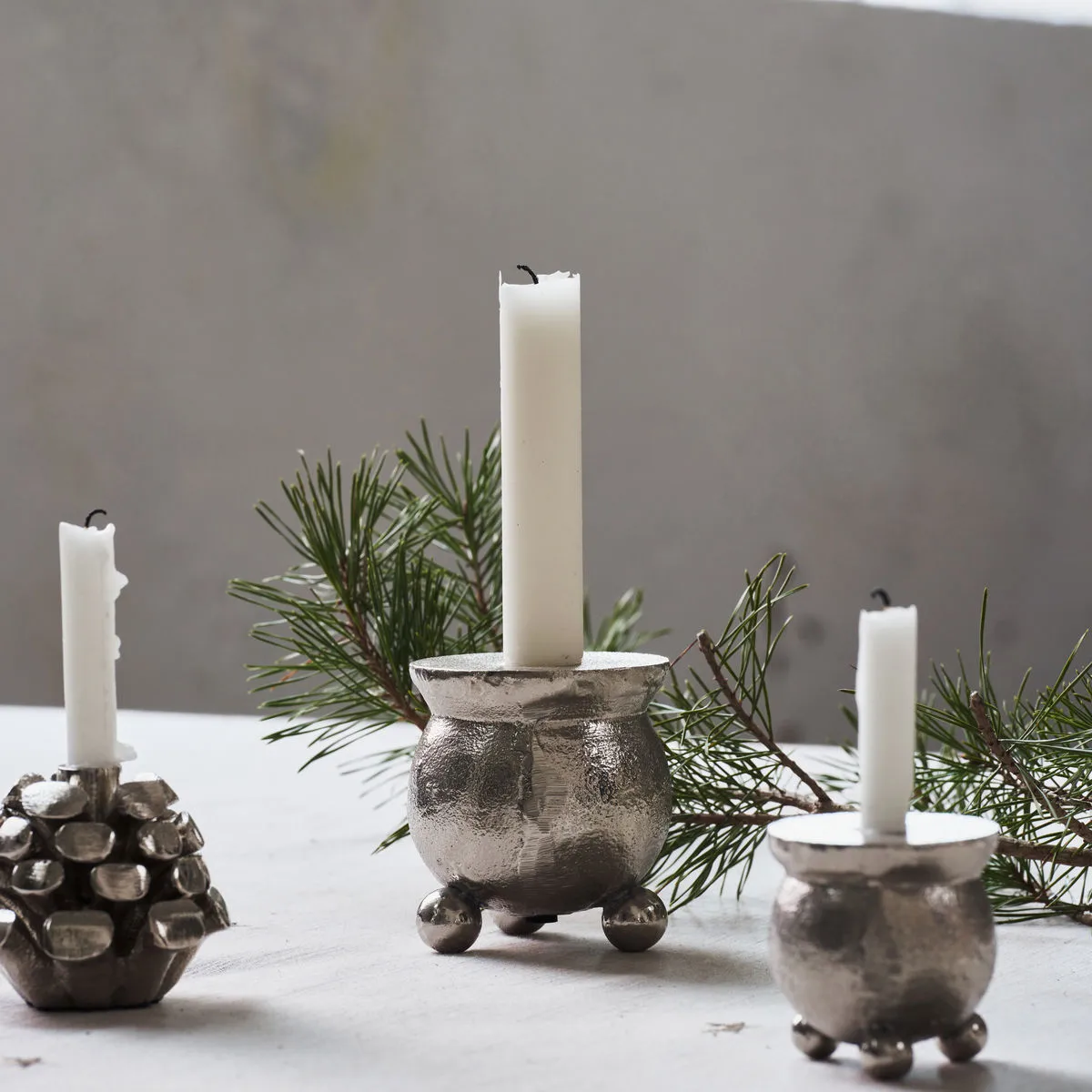 Classic castiçal Ø7 cm, Prateado antigo House Doctor