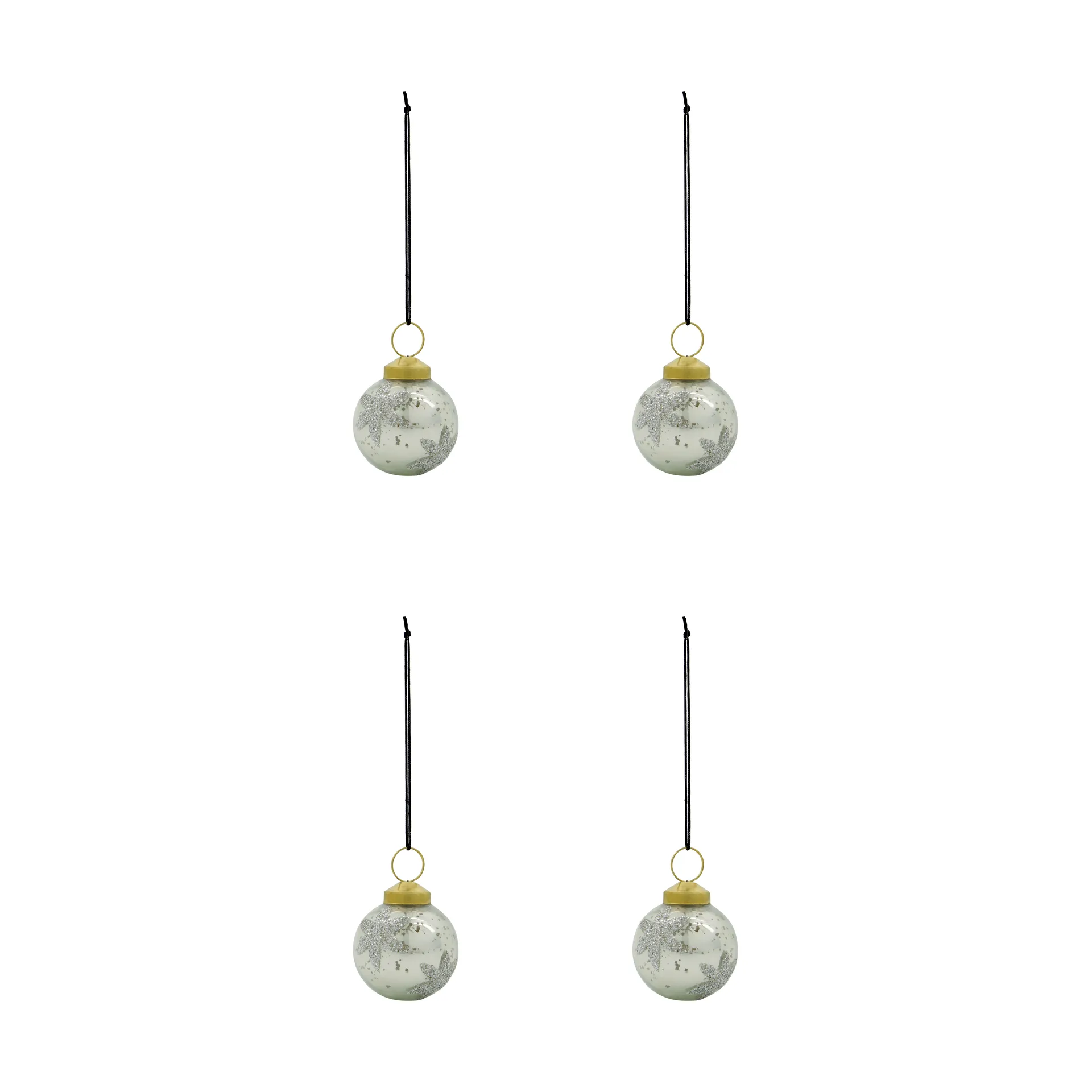 Conjunto de 4 bolas de Natal Fiore, Azul-claro House Doctor