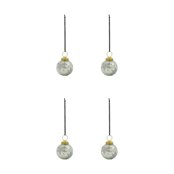 Conjunto de 4 bolas de Natal Fiore - Azul-claro - House Doctor
