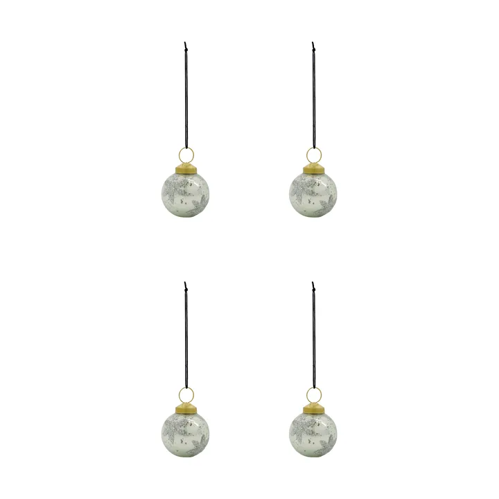 Conjunto de 4 bolas de Natal Fiore - Azul-claro - House Doctor