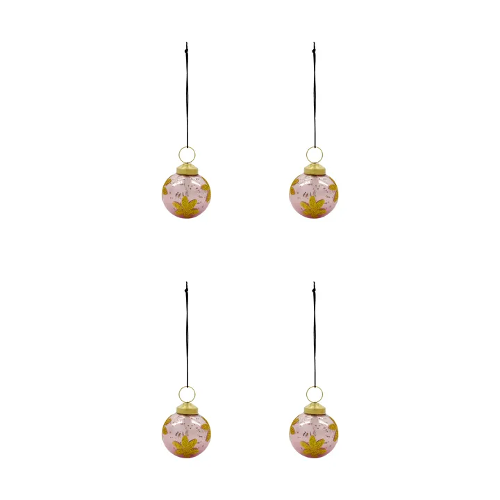 Conjunto de 4 bolas de Natal Fiore - Rosa - House Doctor
