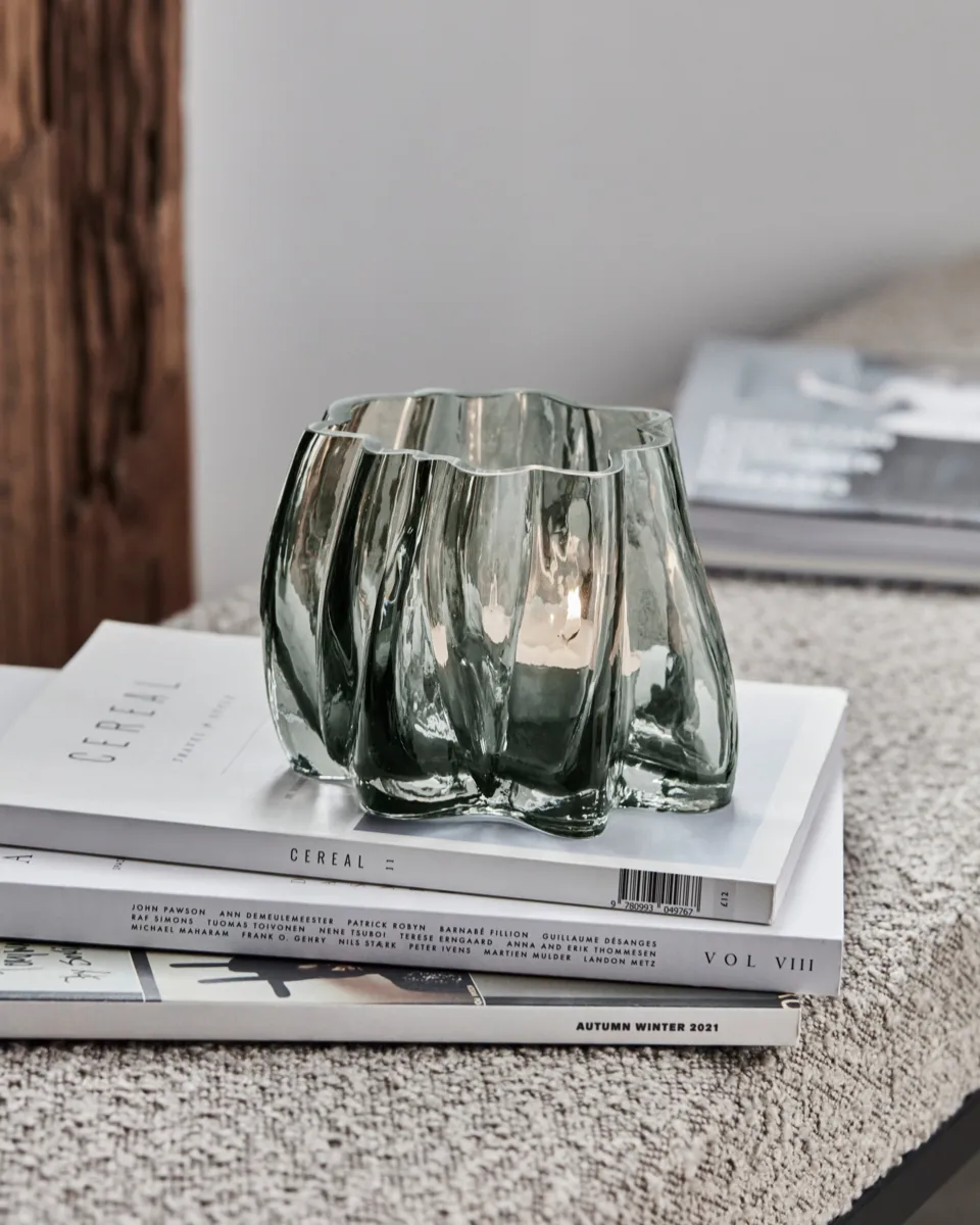 Curva suporte para vela tealight, Cinza fumado House Doctor