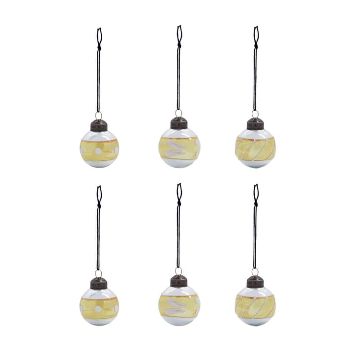 Decoração de árvore de Natal Glowi Ø4 cm 6 un., Dourado House Doctor