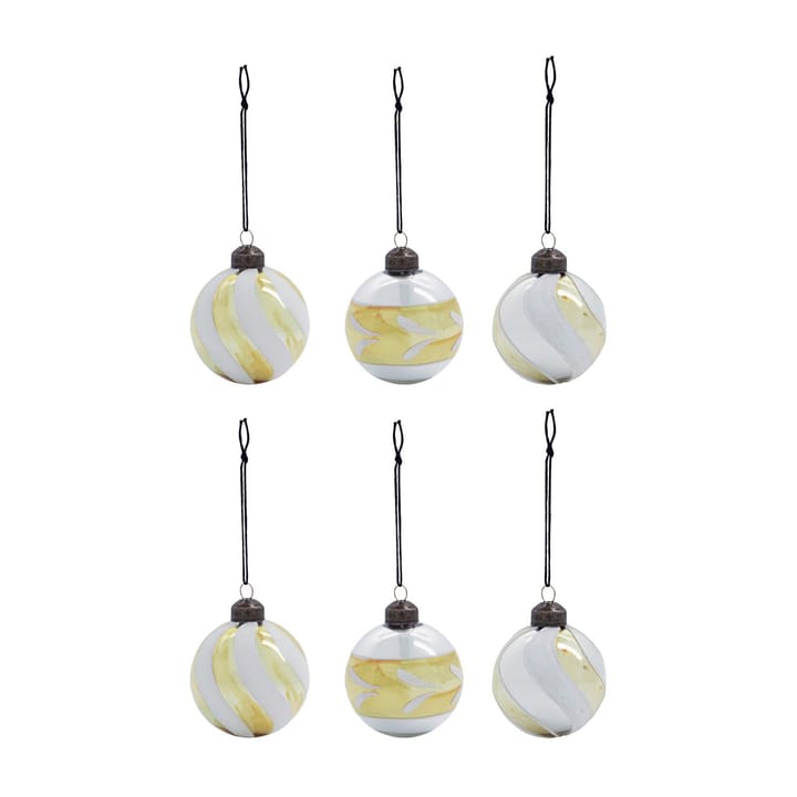 Decoração de árvore de Natal Glowi Ø6 cm 6 un., Dourado House Doctor