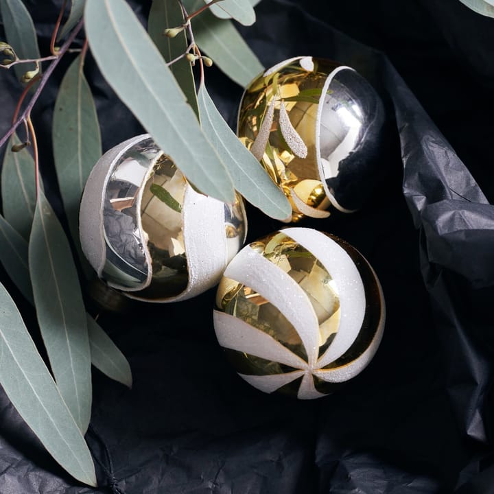 Decoração de árvore de Natal Glowi Ø6 cm 6 un., Dourado House Doctor