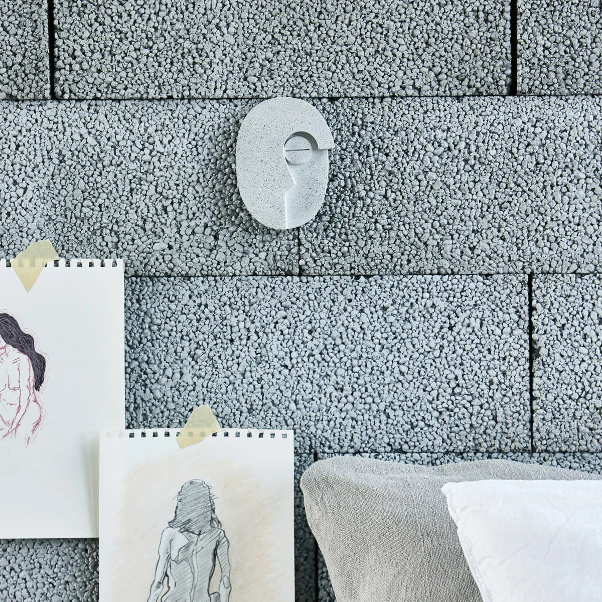 Decoração de parede Face 14 cm, Cinza House Doctor