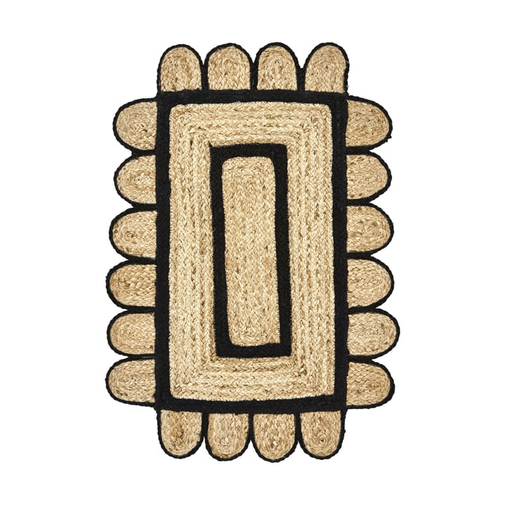 Denta tapete de entrada - Preto-natural, 60x90 cm - House Doctor