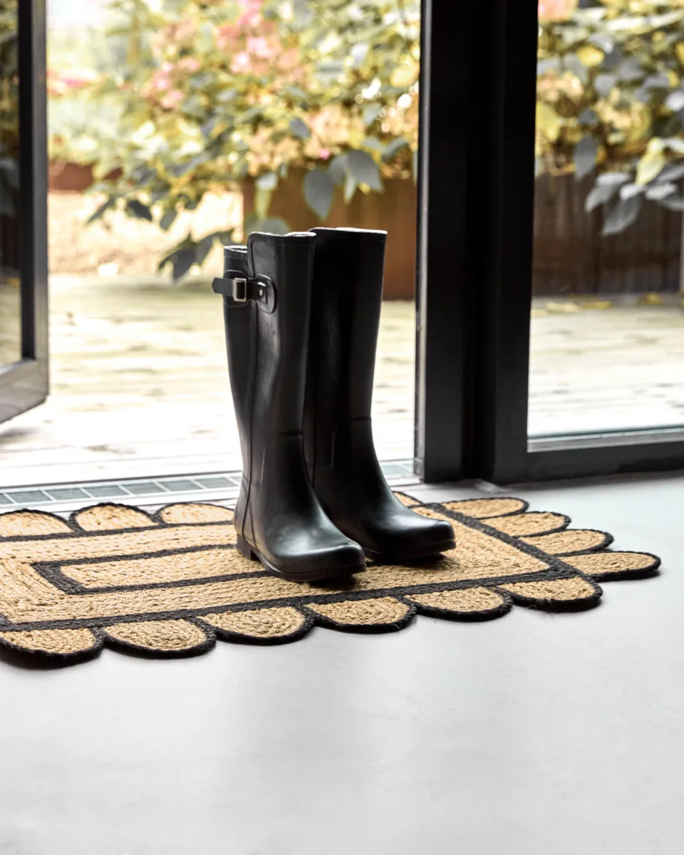 Denta tapete de entrada, Preto-natural, 60x90 cm House Doctor