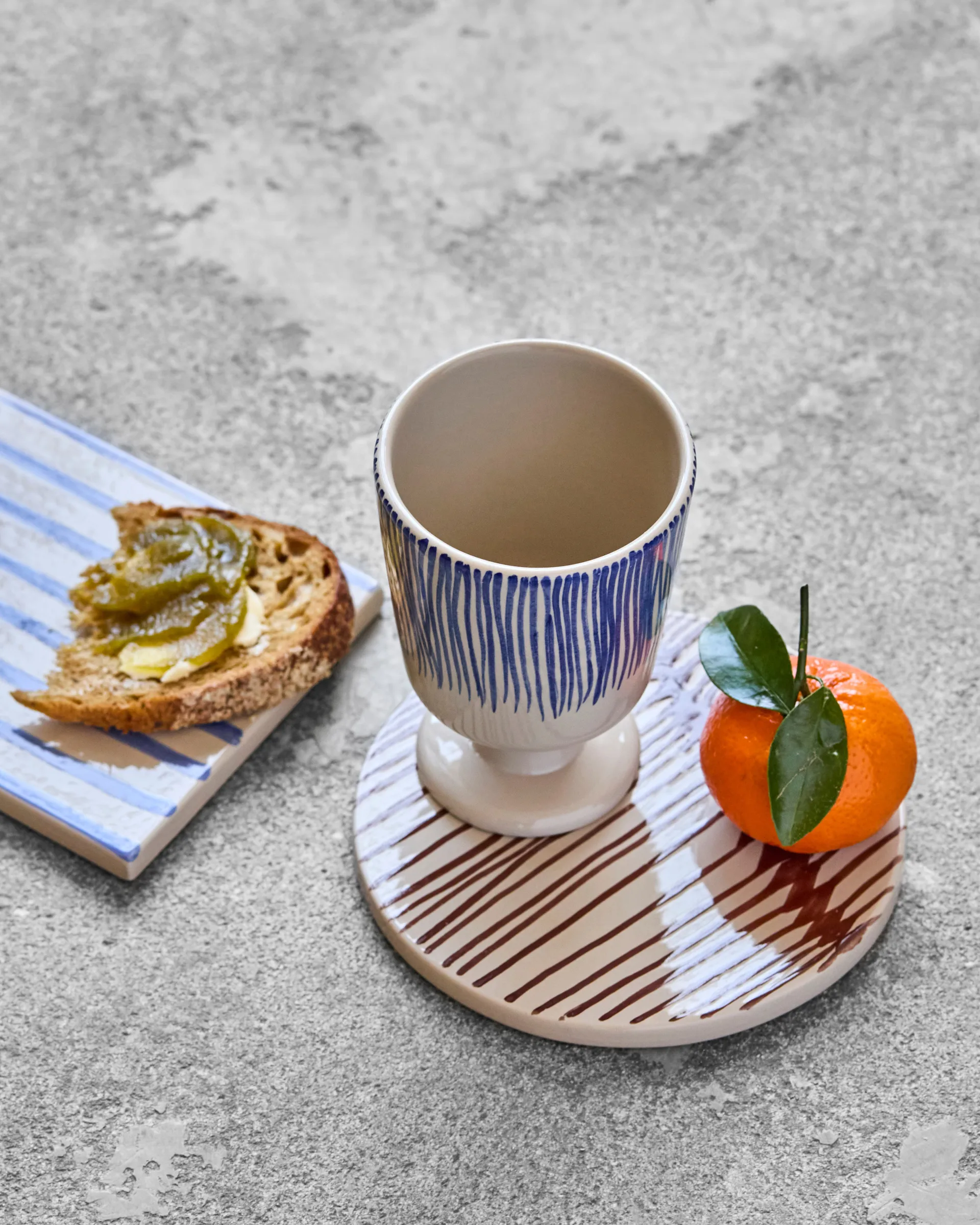 Diva caneca com pé 25 cl 2 unidades, Branco sujo-azul House Doctor