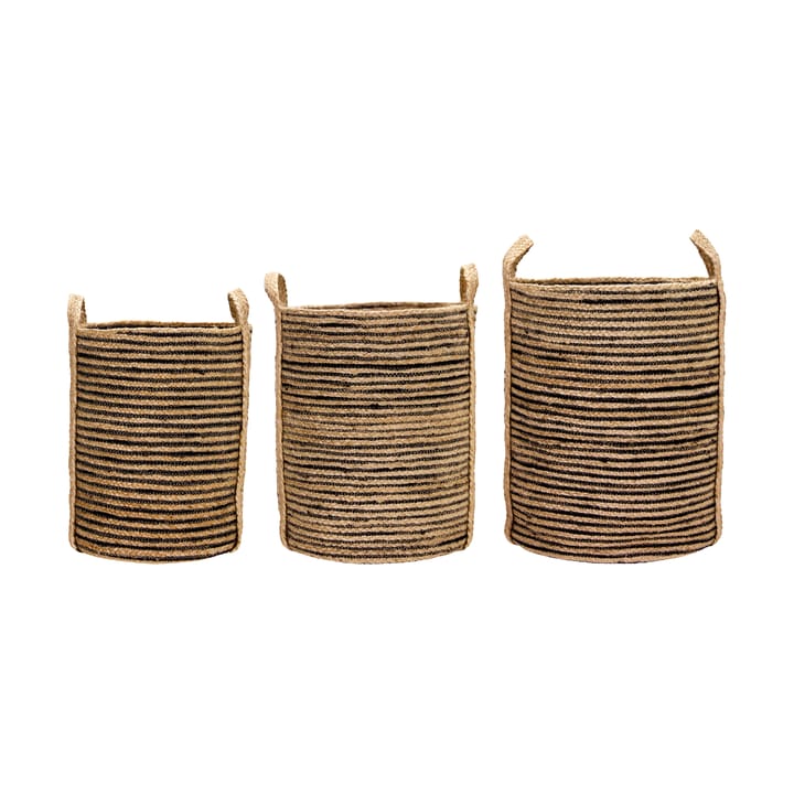 Dungi cesto de armazenamento 3 unidades - Preto-natural - House Doctor