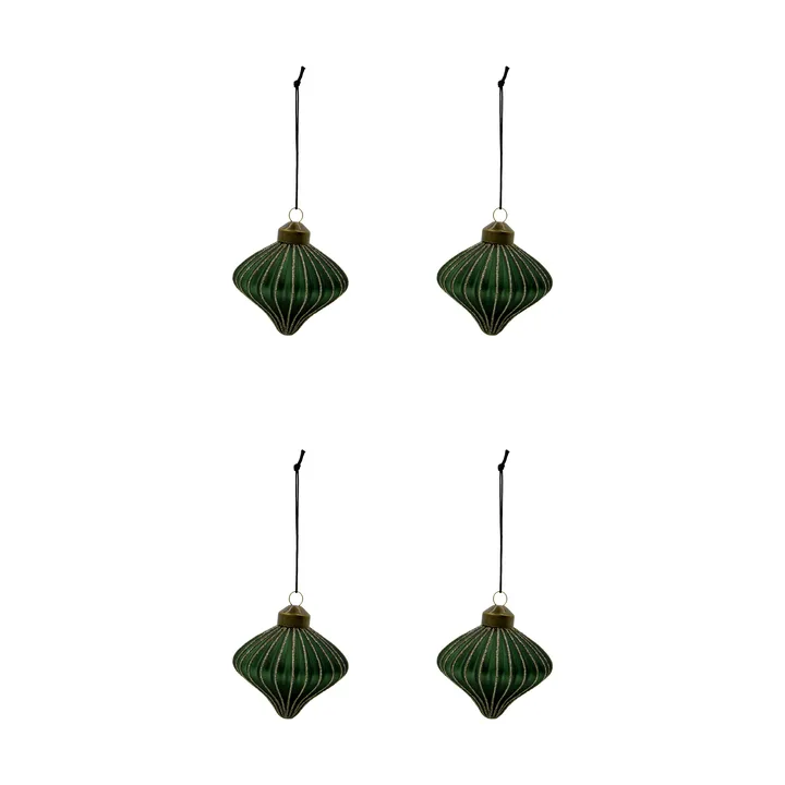 Enfeite de Natal Spin, conjunto de 4 peças - Verde - House Doctor
