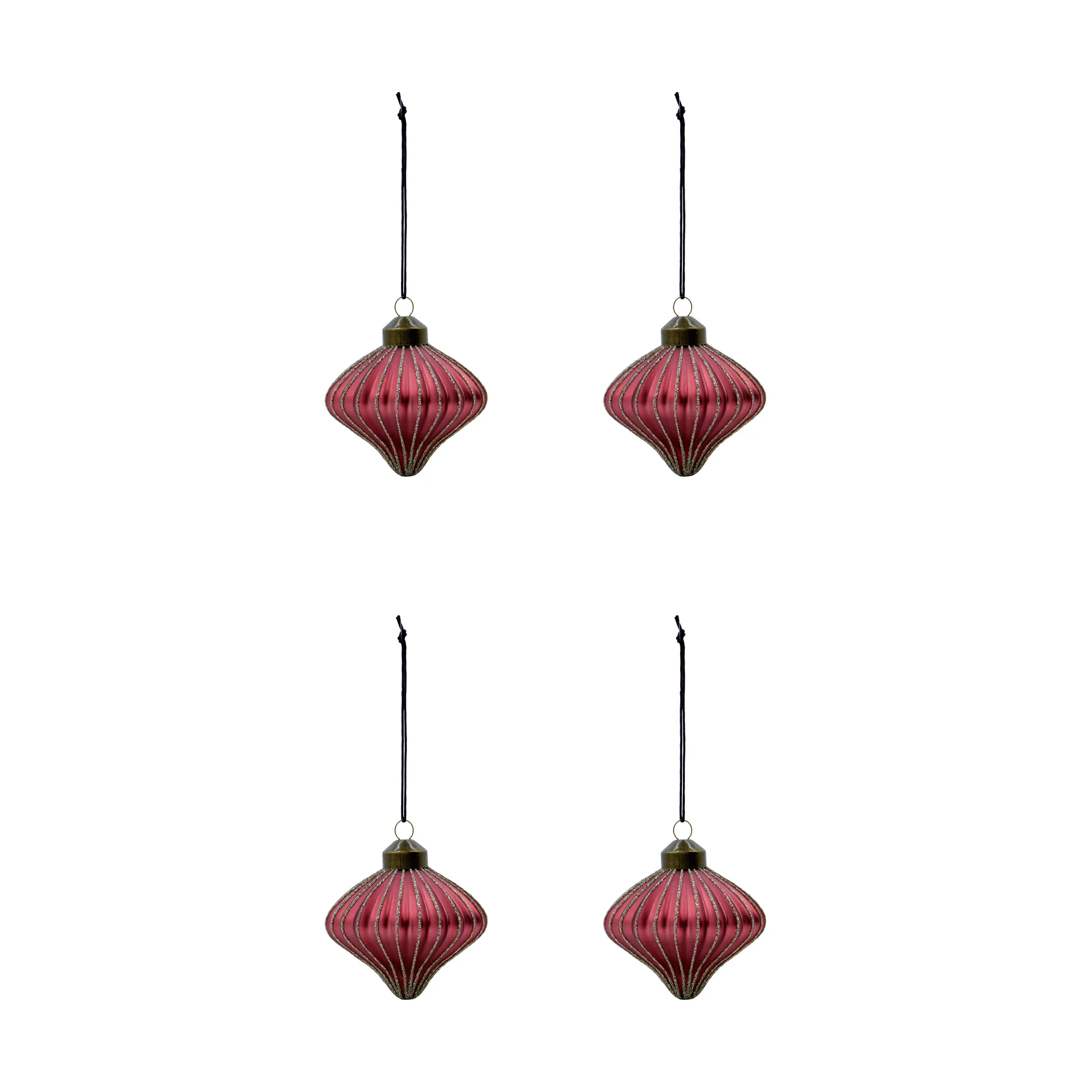 Enfeite de Natal Spin, conjunto de 4 peças, Vermelho empoeirado House Doctor
