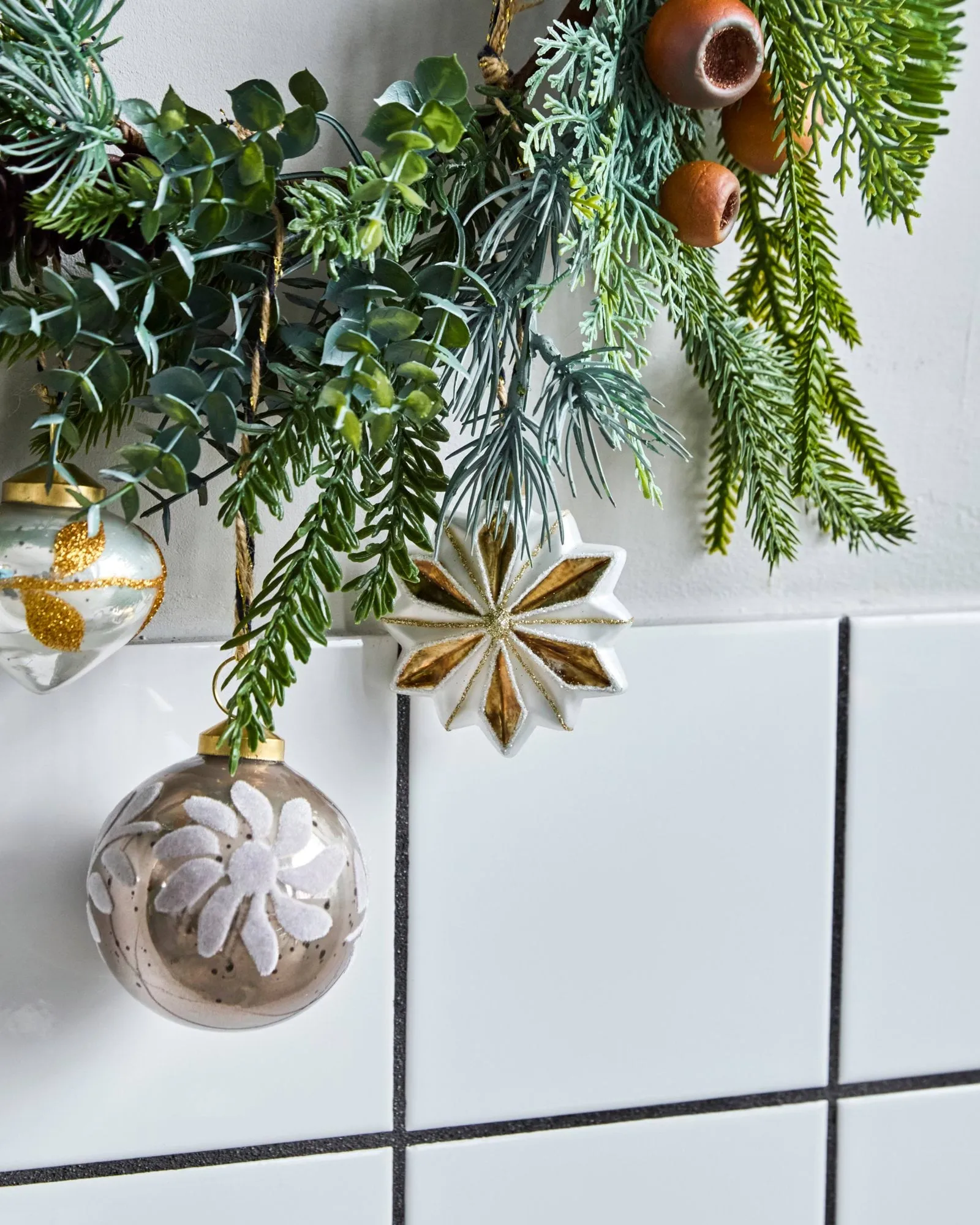 Enfeite de Natal Stella, pack com 4 peças, Branco House Doctor