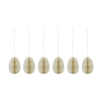 Enfeite de Páscoa ovos Honeycomb 6-unid. - Off-white - House Doctor