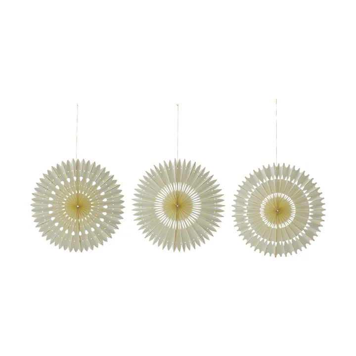 Enfeites de Natal Stelle, 3 peças - Off-White, Ø20 cm - House Doctor