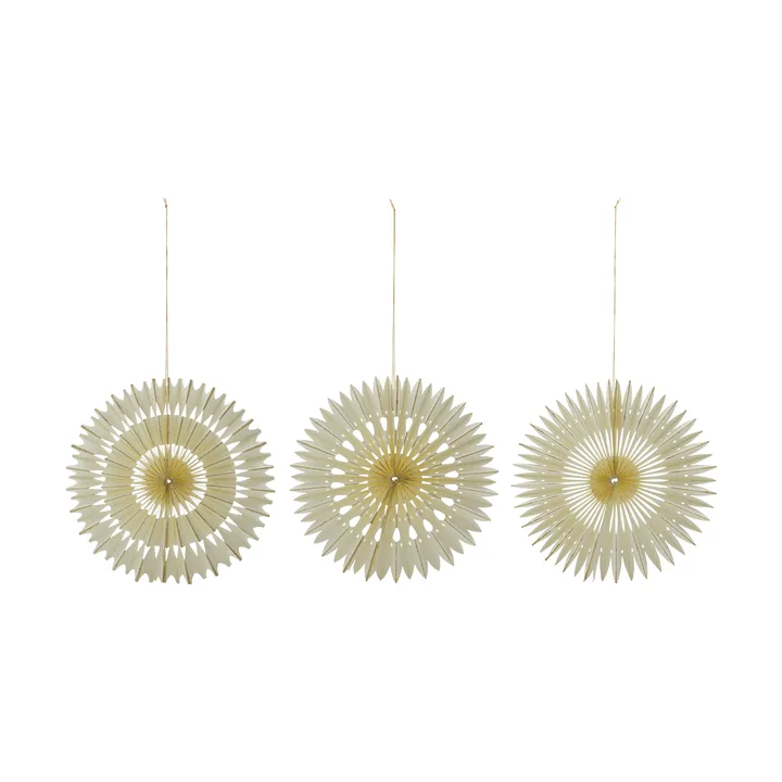 Enfeites de Natal Stelle, 3 peças - Off-White, Ø30 c, - House Doctor