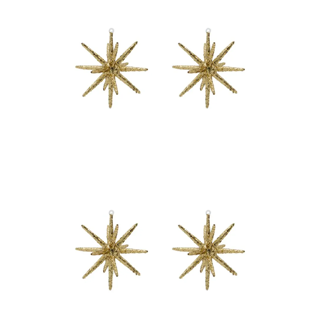 Estrela de árvore de natal Spike Ø12 cm 4 unidades, Glitter-latão escuro House Doctor