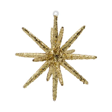 Estrela de árvore de natal Spike Ø12 cm 4 unidades, Glitter-latão escuro House Doctor