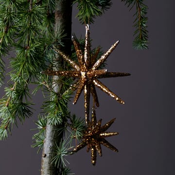 Estrela de árvore de natal Spike Ø12 cm 4 unidades - Glitter-latão escuro - House Doctor