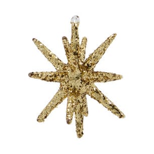 Estrela de árvore de natal Spike Ø7,5 cm 4 unidades - Glitter-latão escuro - House Doctor