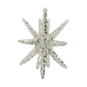 Estrela de árvore de natal Spike Ø7,5 cm 4 unidades - Glitter-latão prateado - House Doctor