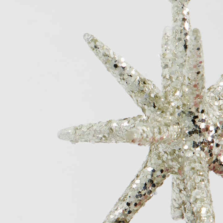 Estrela de árvore de natal Spike Ø7,5 cm 4 unidades, Glitter-latão prateado House Doctor
