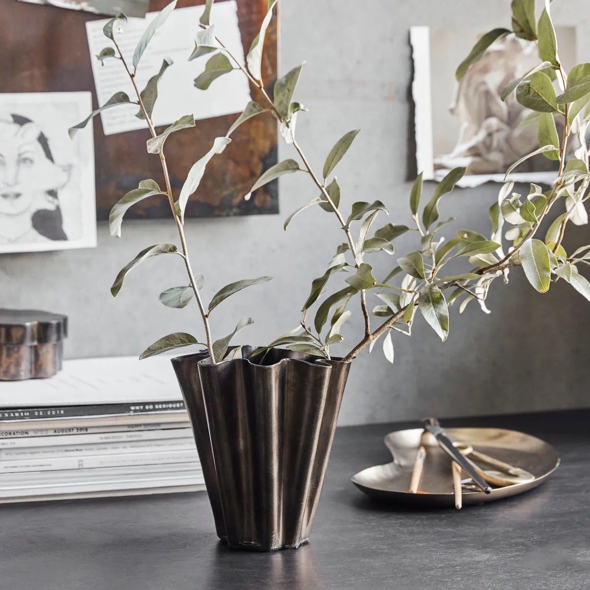 Flood vaso 13 cm, Marrom antique House Doctor