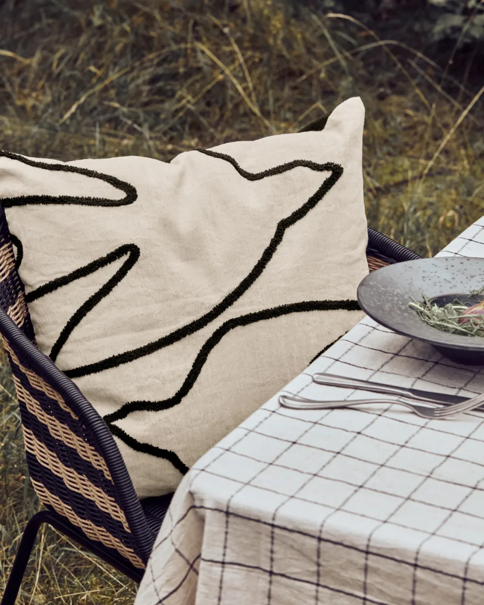 Fly capa de almofada 50x50 cm, Preto-branco sujo House Doctor