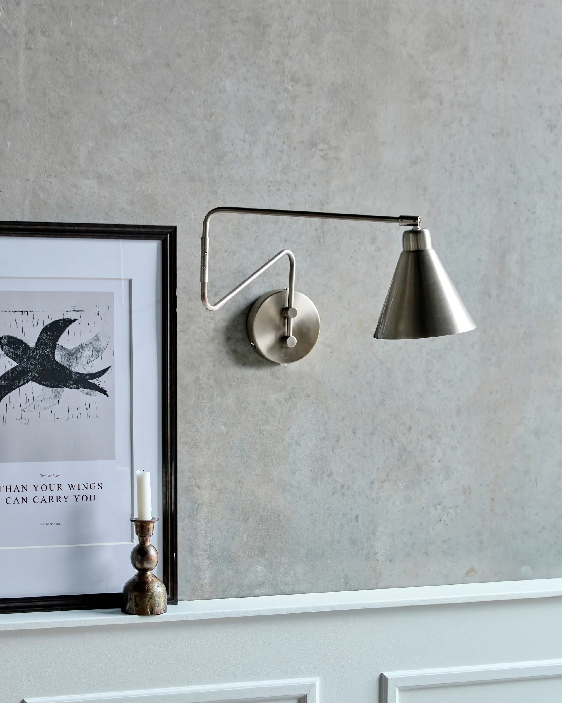 Game candeeiro de parede em prata escovada, Grande, 76 cm House Doctor