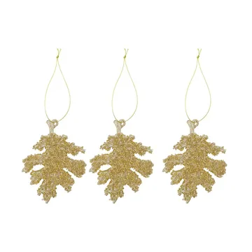 Glint enfeite para a árvore de Nata 10,5 cm 3 unidades - Glitter dourado - House Doctor