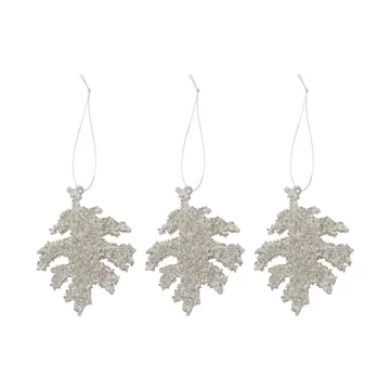 Glint enfeite para a árvore de Nata 10,5 cm 3 unidades - Glitter prateado - House Doctor