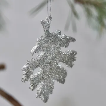 Glint enfeite para a árvore de Nata 10,5 cm 3 unidades - Glitter prateado - House Doctor