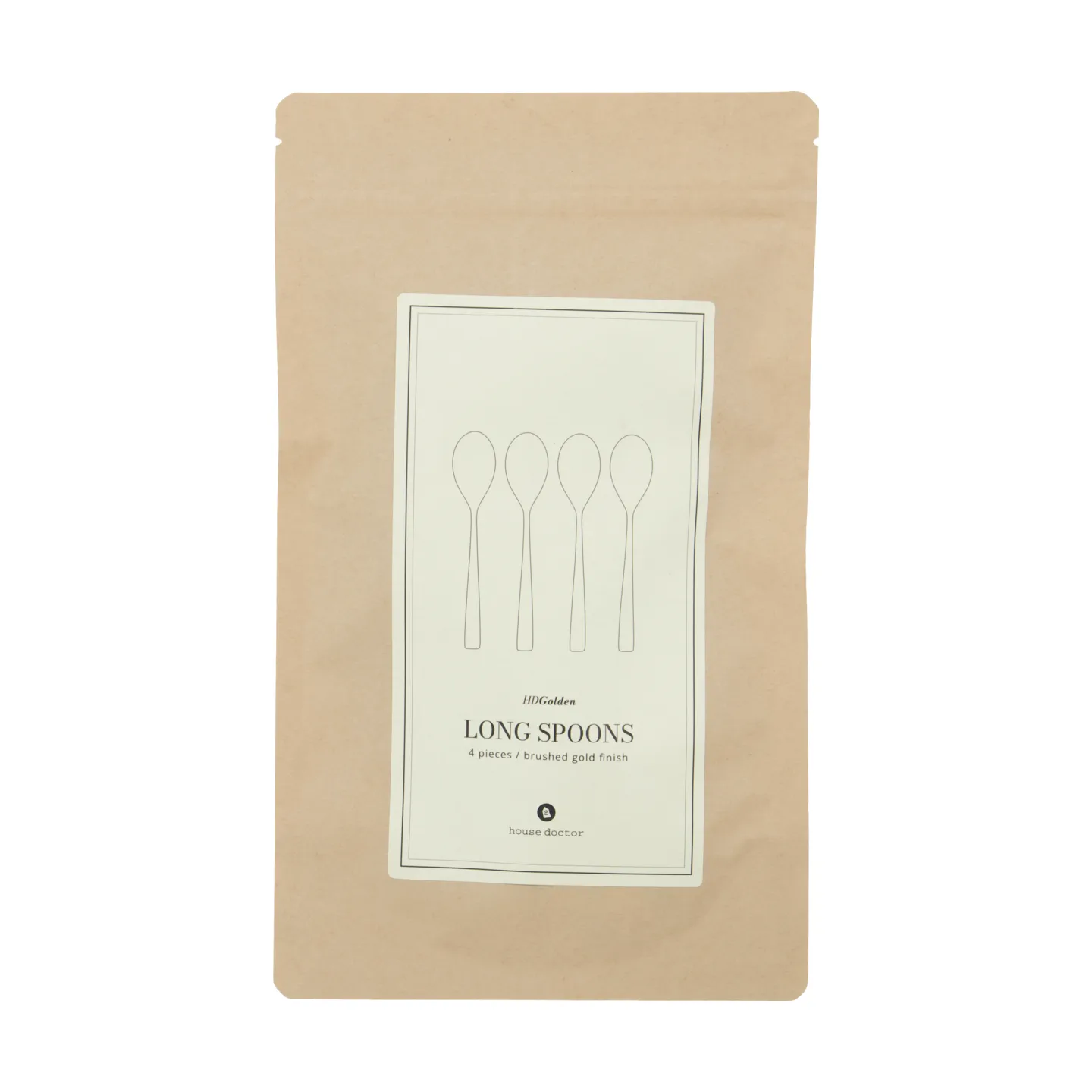 Golden colher comprida 4 unidades, Dourado House Doctor