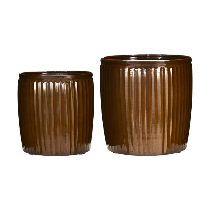 Groove vaso 2 peças - Castanho - House Doctor