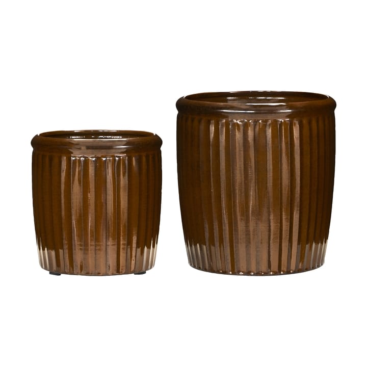 Groove vaso 2 peças small - Castanho - House Doctor