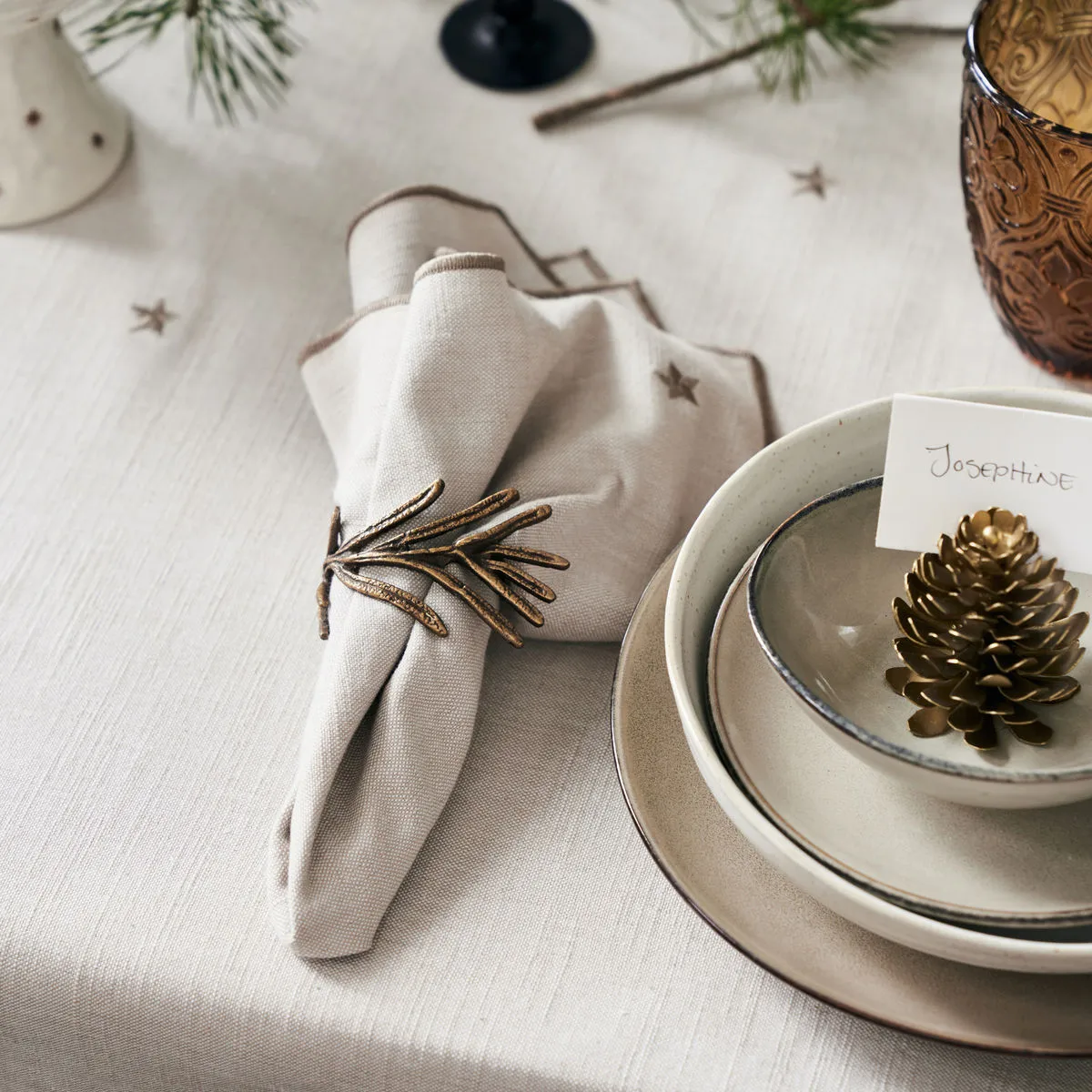 Guardanapo de tecido Twinkle 40x40 cm 4 unidades , Taupe House Doctor