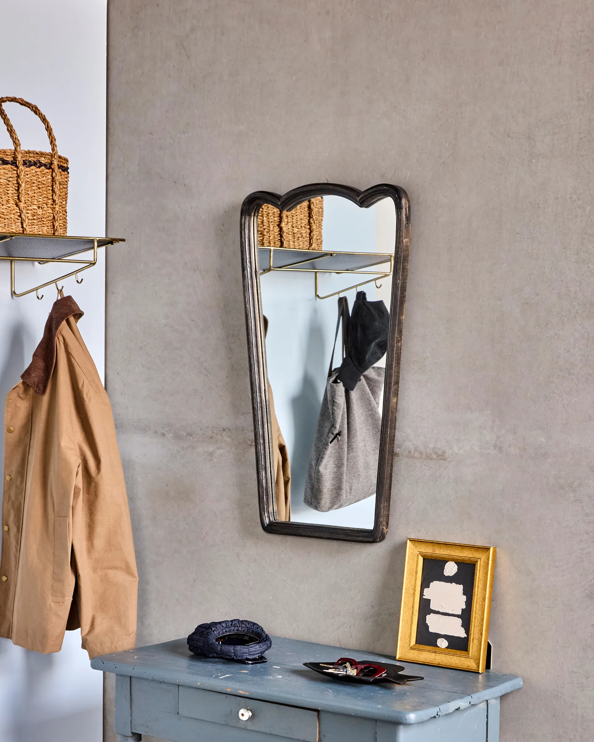 Jamp espelho de parede com moldura 90 cm, Preto House Doctor