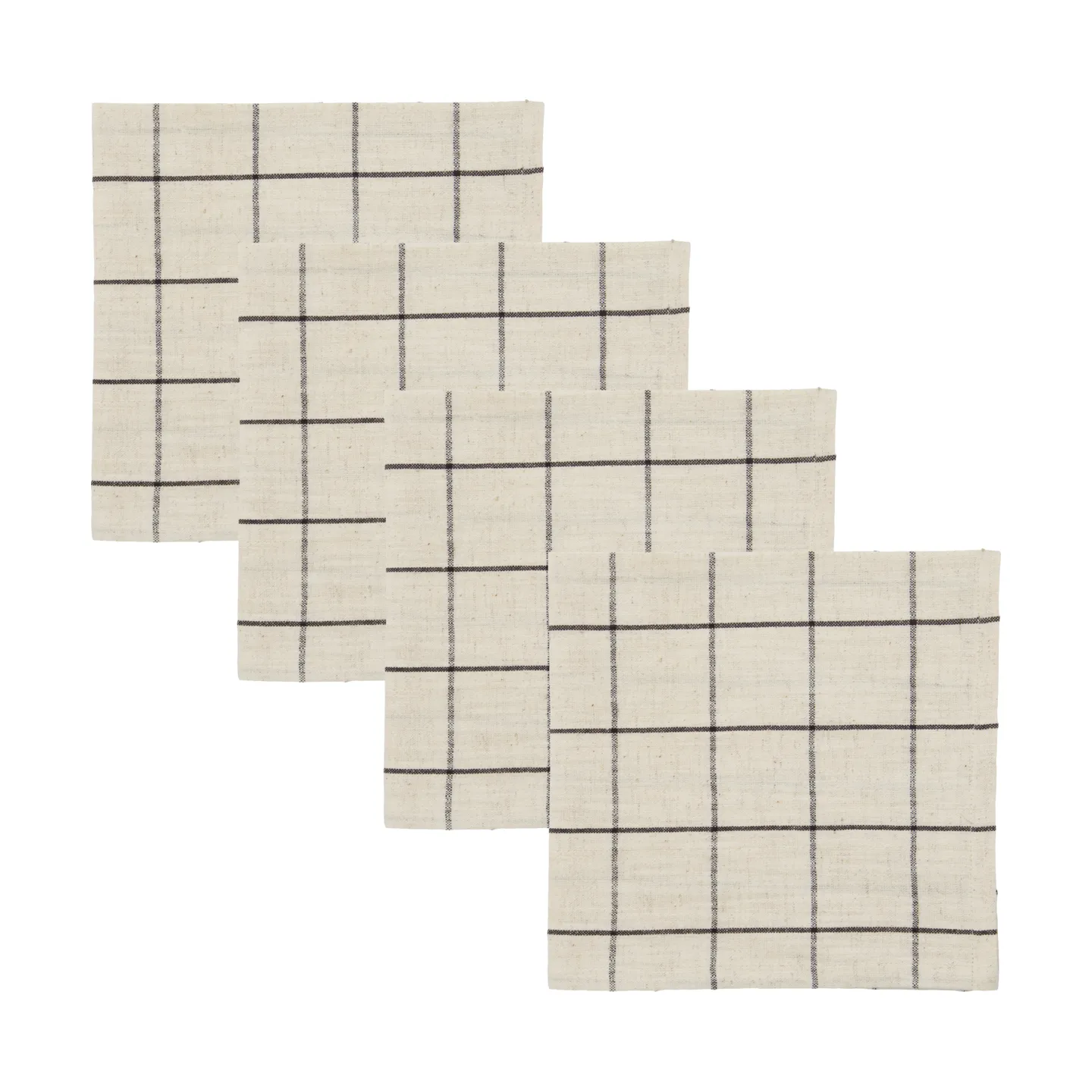 Join guardanapo de tecido 40x40 cm 4 unidades, Preto-branco sujo House Doctor