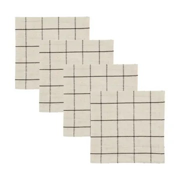 Join guardanapo de tecido 40x40 cm 4 unidades - Preto-branco sujo - House Doctor