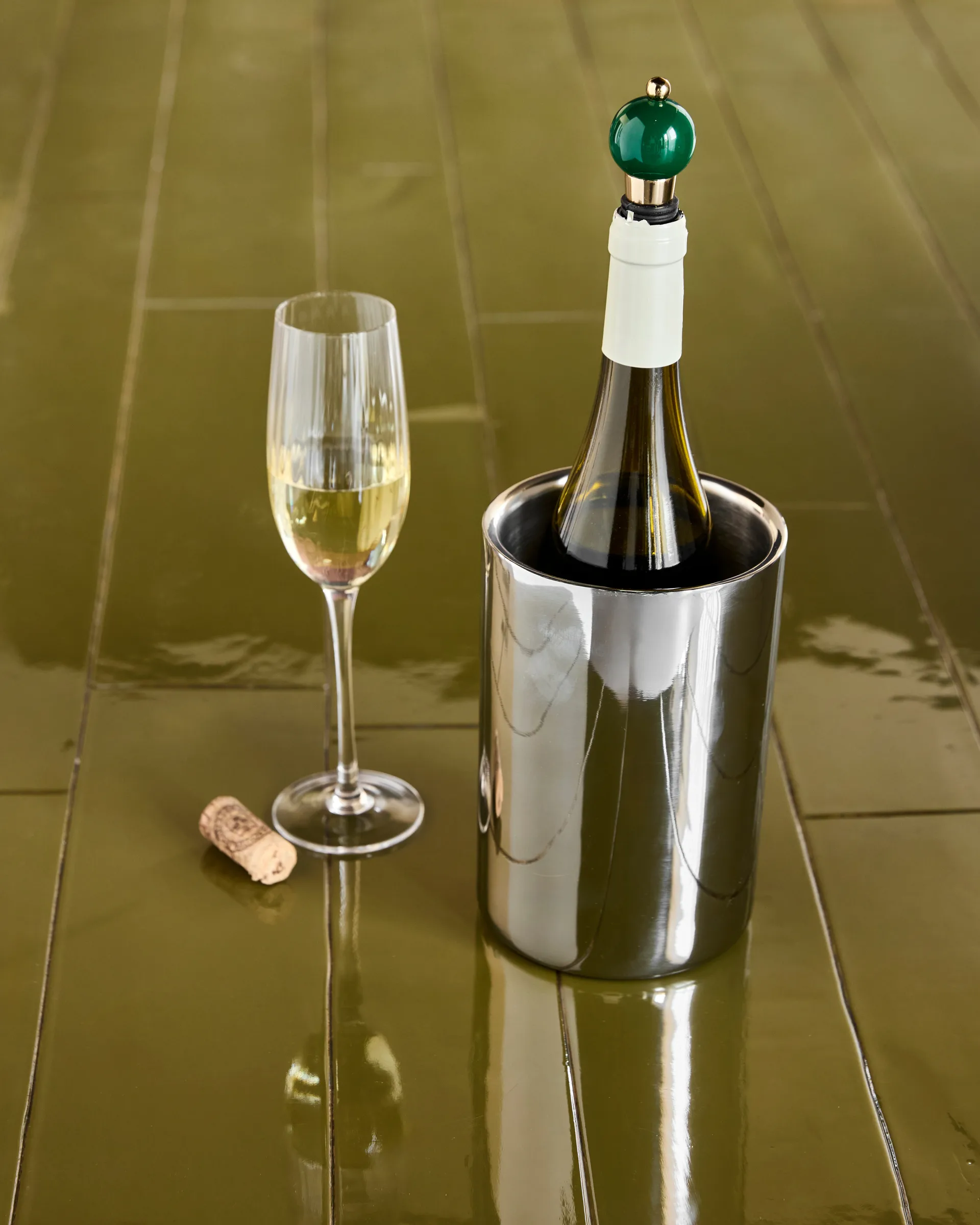 Kett resfriador de vinho Ø12,5x18 cm, Acabamento prateado House Doctor