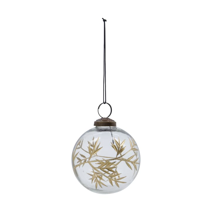 Leaf bola de Natal Ø7,5 cm 4 un., Claro-ouro House Doctor