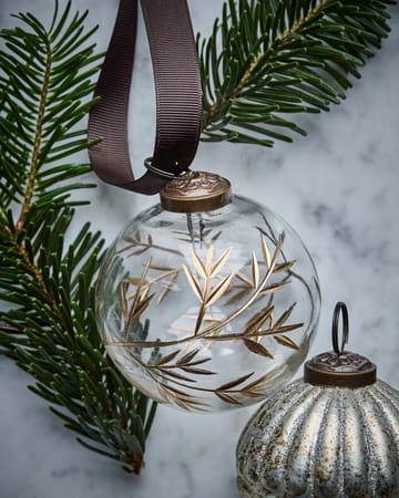 Leaf bola de Natal Ø7,5 cm 4 un. - Claro-ouro - House Doctor