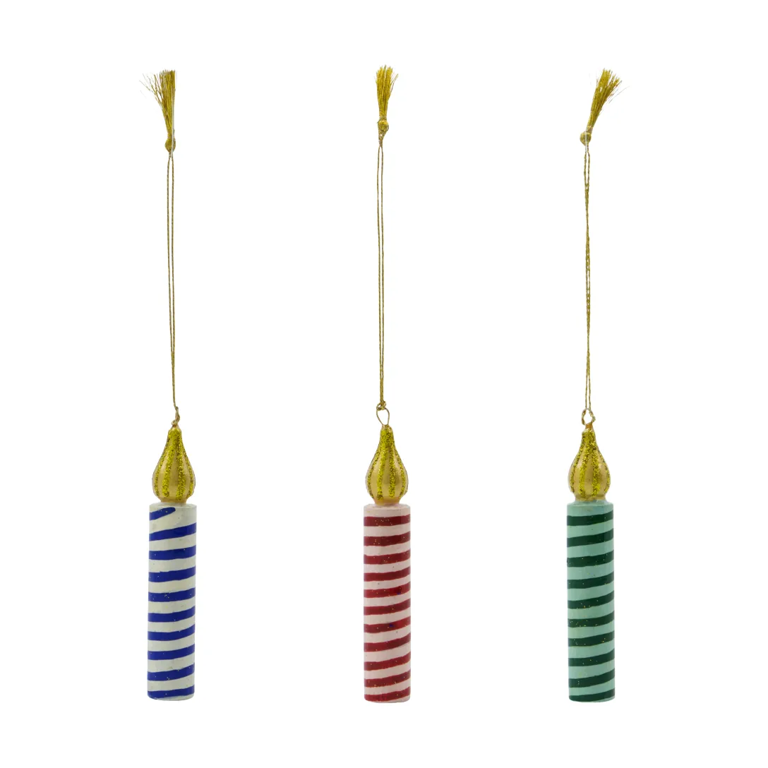 Ljus pendente decorativo 3 peças, Verde-rosa-azul House Doctor