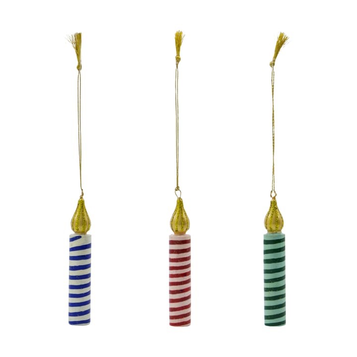 Ljus pendente decorativo 3 peças - Verde-rosa-azul - House Doctor