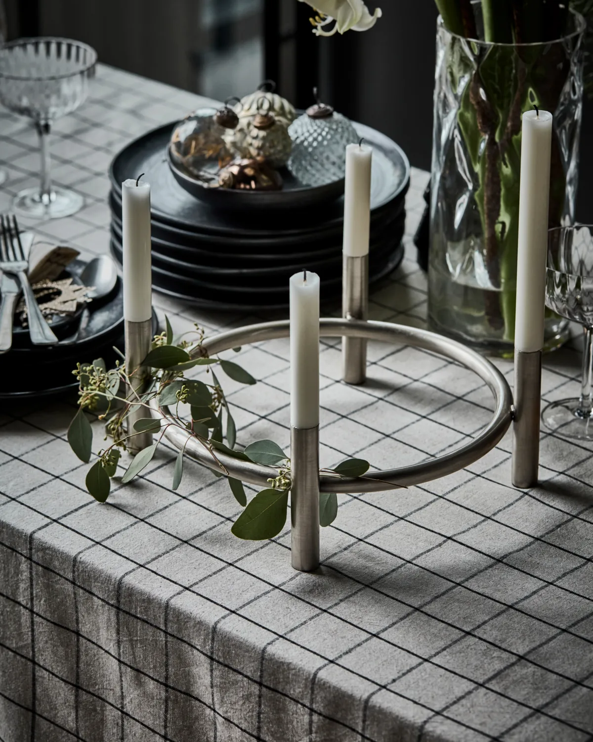 Maxi castiçal 102 cm, Prata antiga House Doctor