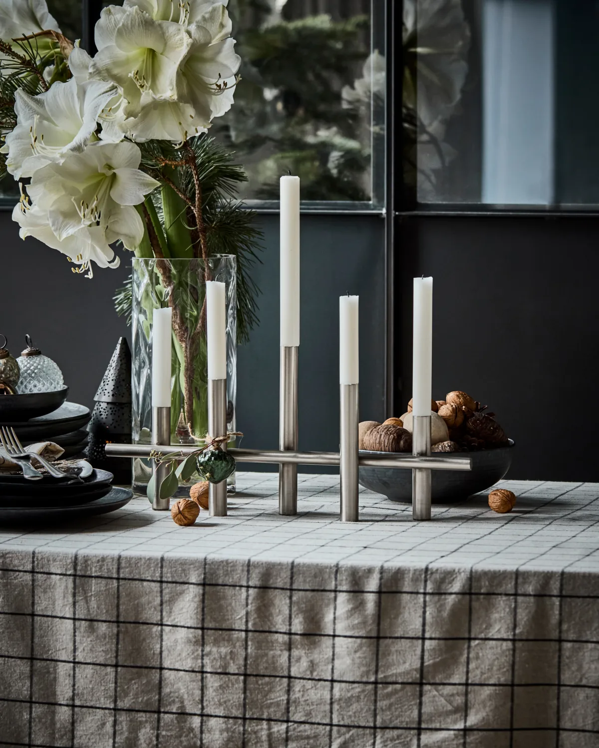 Maxi castiçal 45 cm, Prata antiga House Doctor