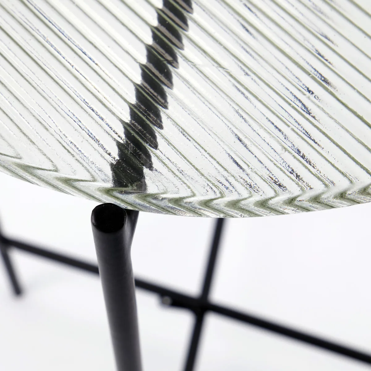 Mesa de apoio Tamu Ø32x50 cm, Preto-vidro House Doctor