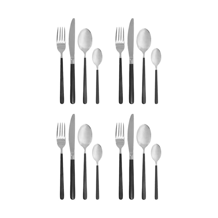 Ox conjunto de talheres 16 peças - Preto-prata - House Doctor
