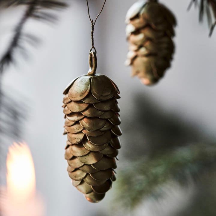 Pingente de Natal Cone 6,5 cm 2 peças, Dourado  House Doctor