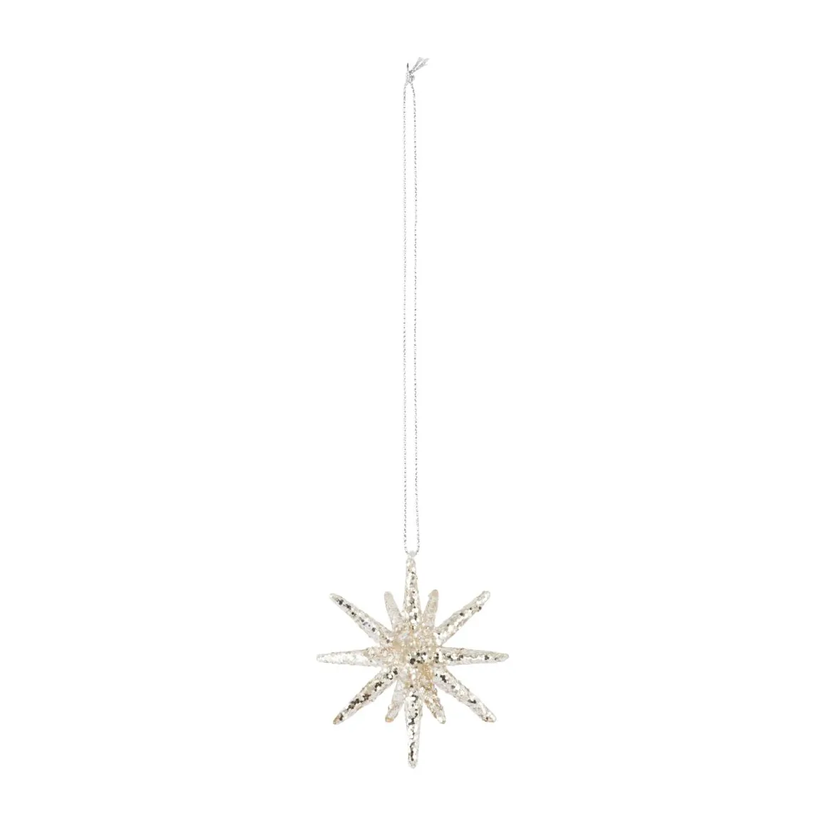 Pingente de natal Spike Ø7,5 cm, Prata-glitter House Doctor